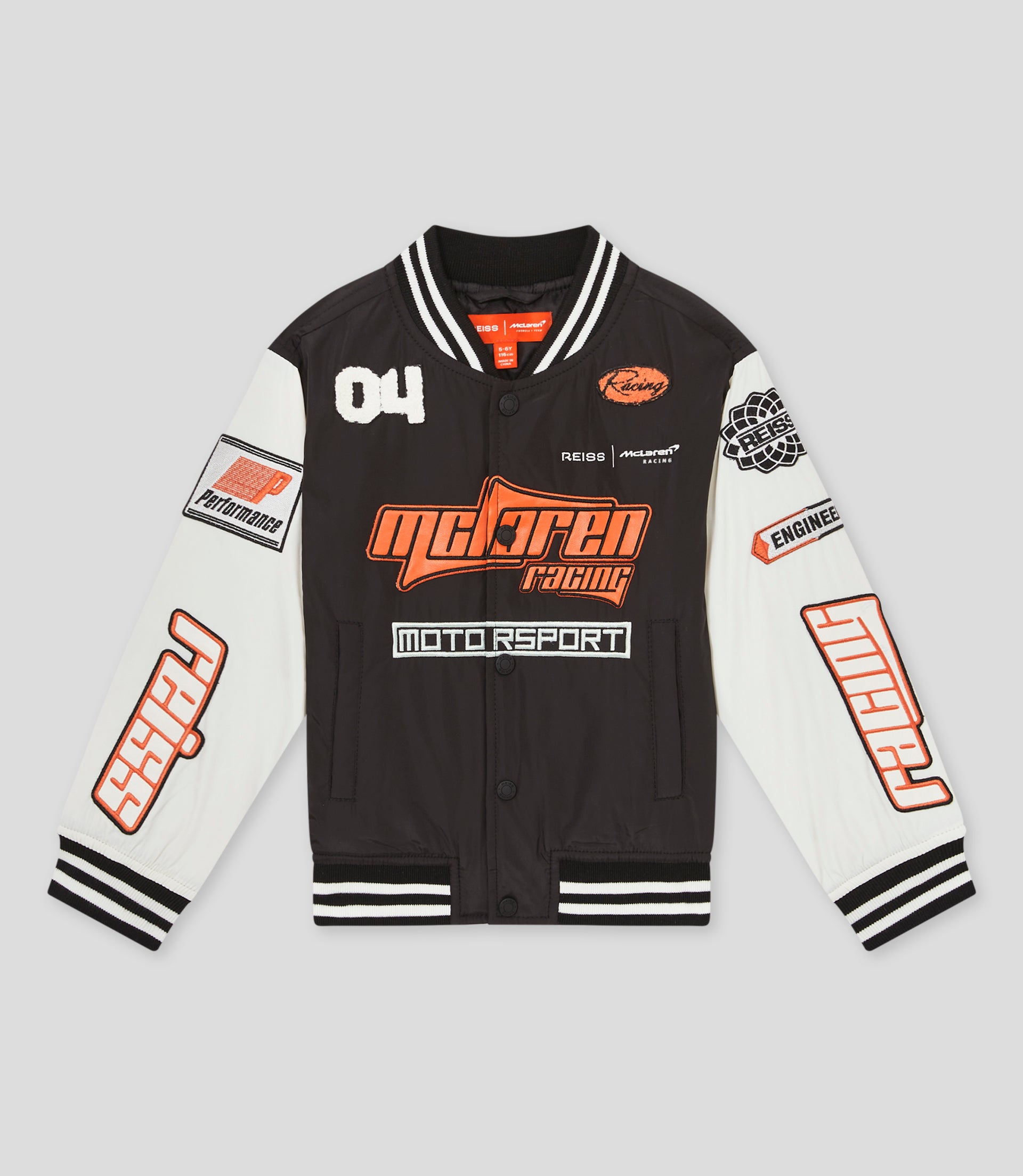 Reiss Juniors Zoom Bomber Jacket - Black/Off White