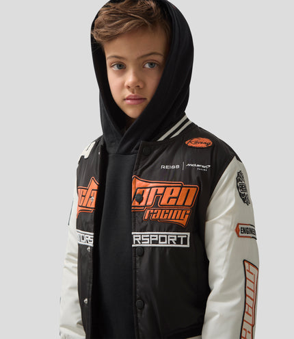 Reiss Juniors Zoom Bomber Jacket - Black/Off White
