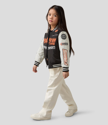 Reiss Juniors Zoom Bomber Jacket - Black/Off White