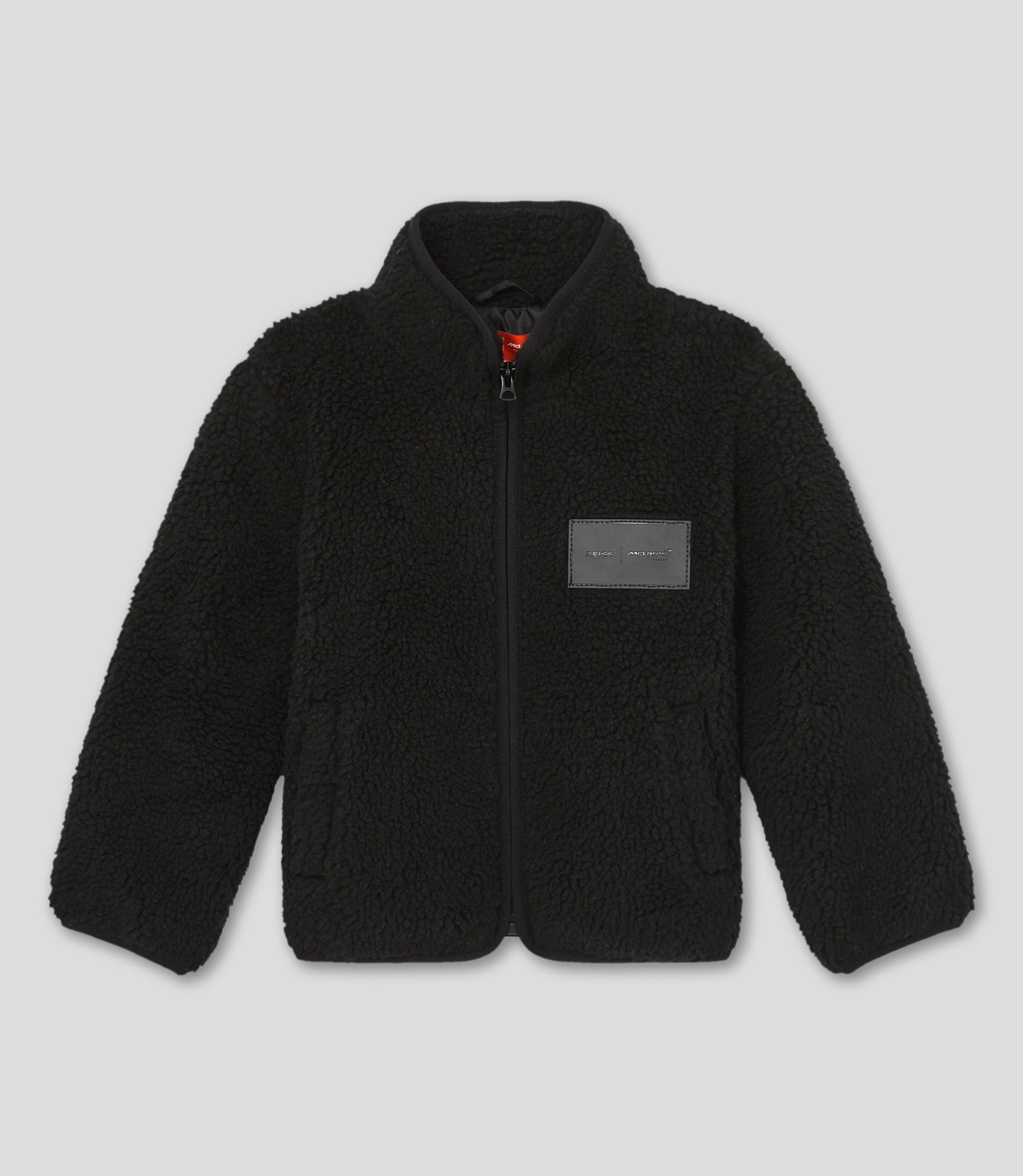 Reiss Juniors Embroidered Sherpa Fleece Jacket - Black