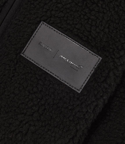Reiss Juniors Embroidered Sherpa Fleece Jacket - Black