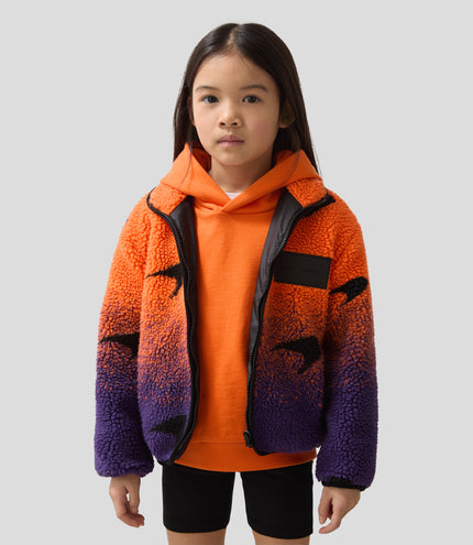 Reiss Juniors Ombre Sherpa Fleece Jacket - Papaya/Purple