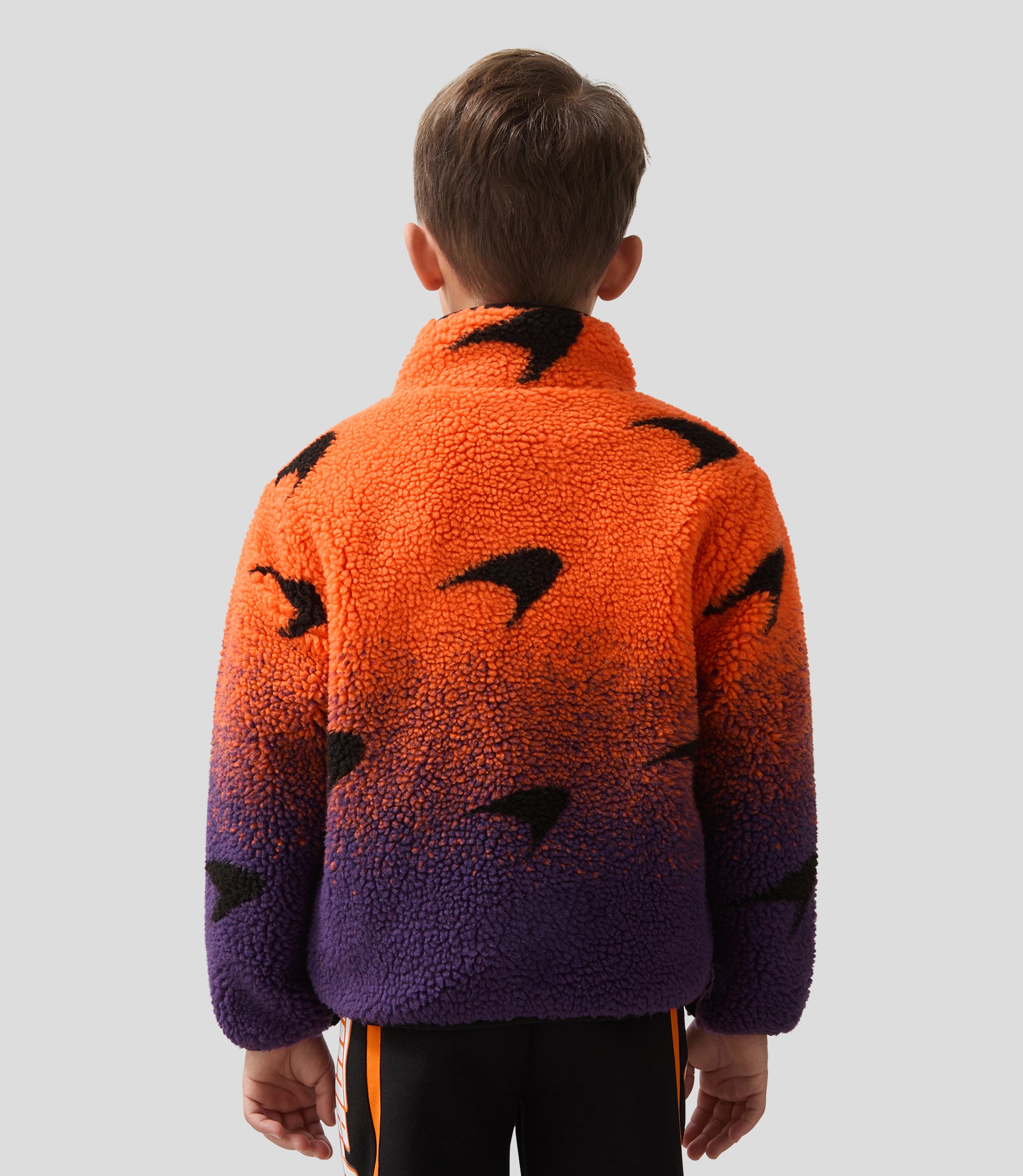 Reiss Juniors Ombre Sherpa Fleece Jacket - Papaya/Purple