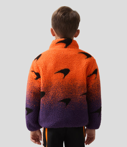 Reiss Juniors Ombre Sherpa Fleece Jacket - Papaya/Purple