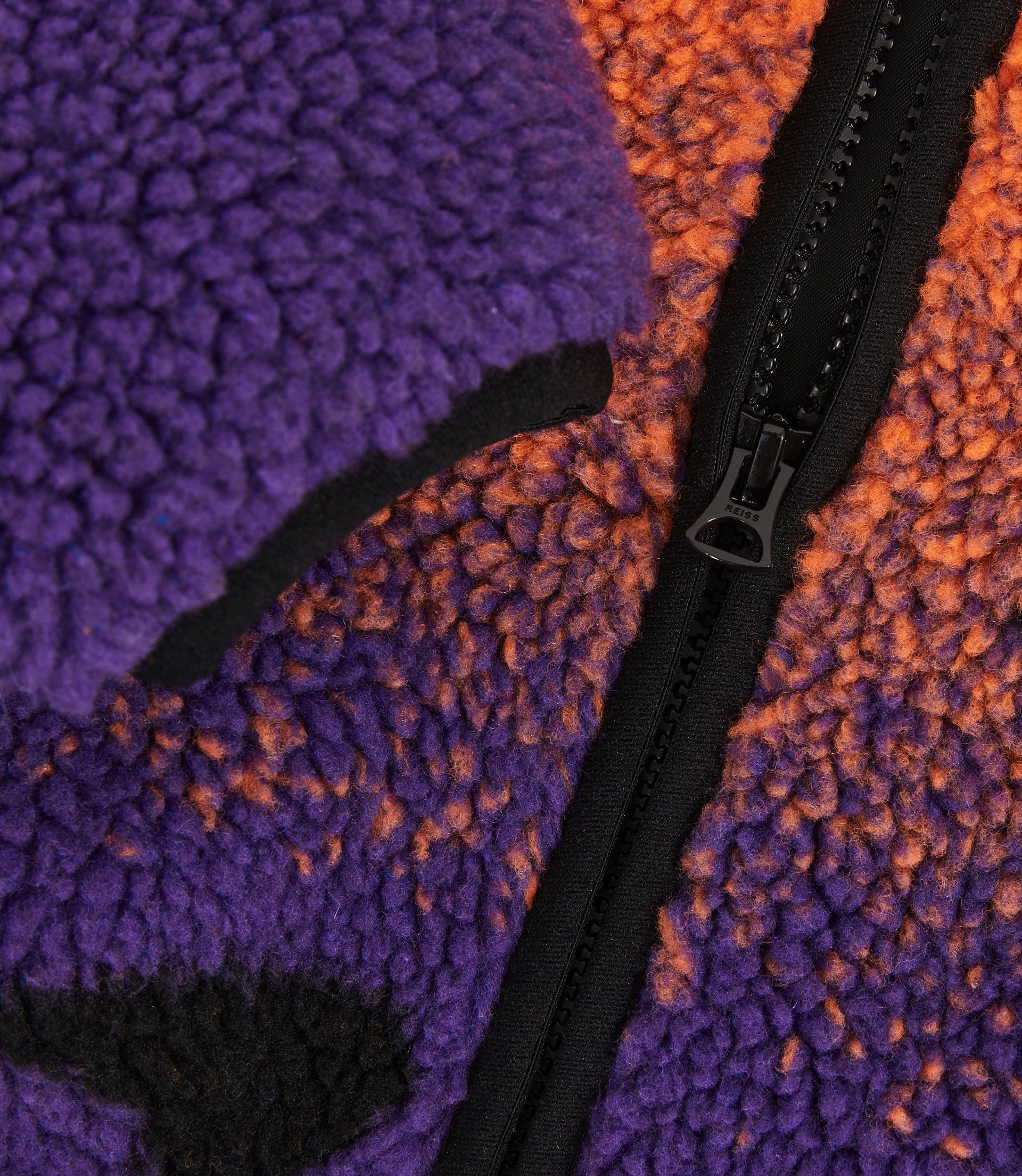 Reiss Juniors Ombre Sherpa Fleece Jacket - Papaya/Purple