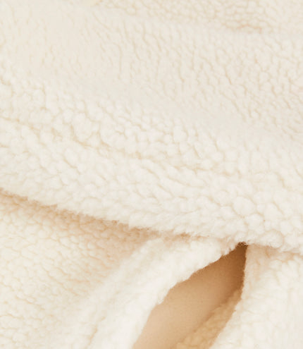 Reiss Unisex Embroidered Fleece Jacket - Off White