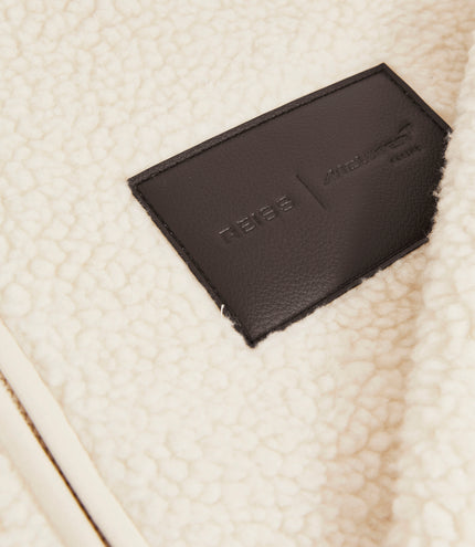 Reiss Unisex Embroidered Fleece Jacket - Off White
