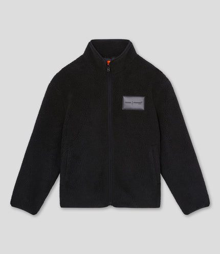 Reiss Unisex Embroidered Fleece Jacket - Black