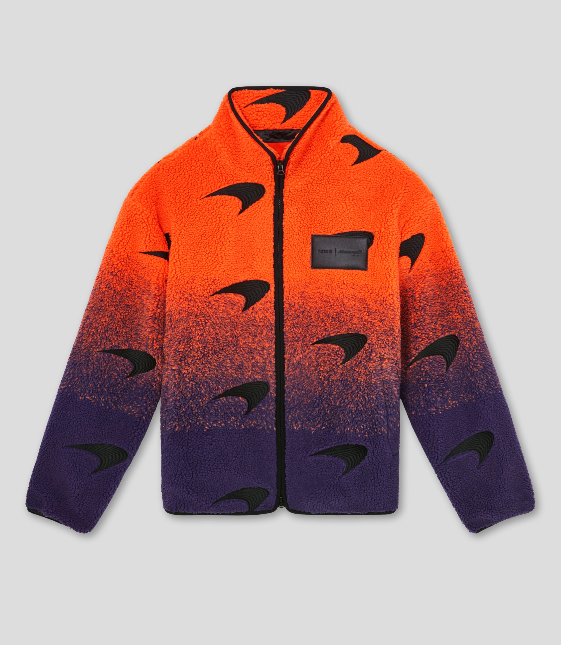 Reiss Unisex Ombré Fleece Jacket - Papaya/Purple