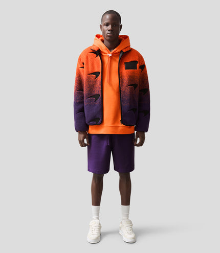 Reiss Unisex Ombré Fleece Jacket - Papaya/Purple
