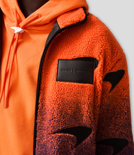 Reiss Unisex Ombré Fleece Jacket - Papaya/Purple