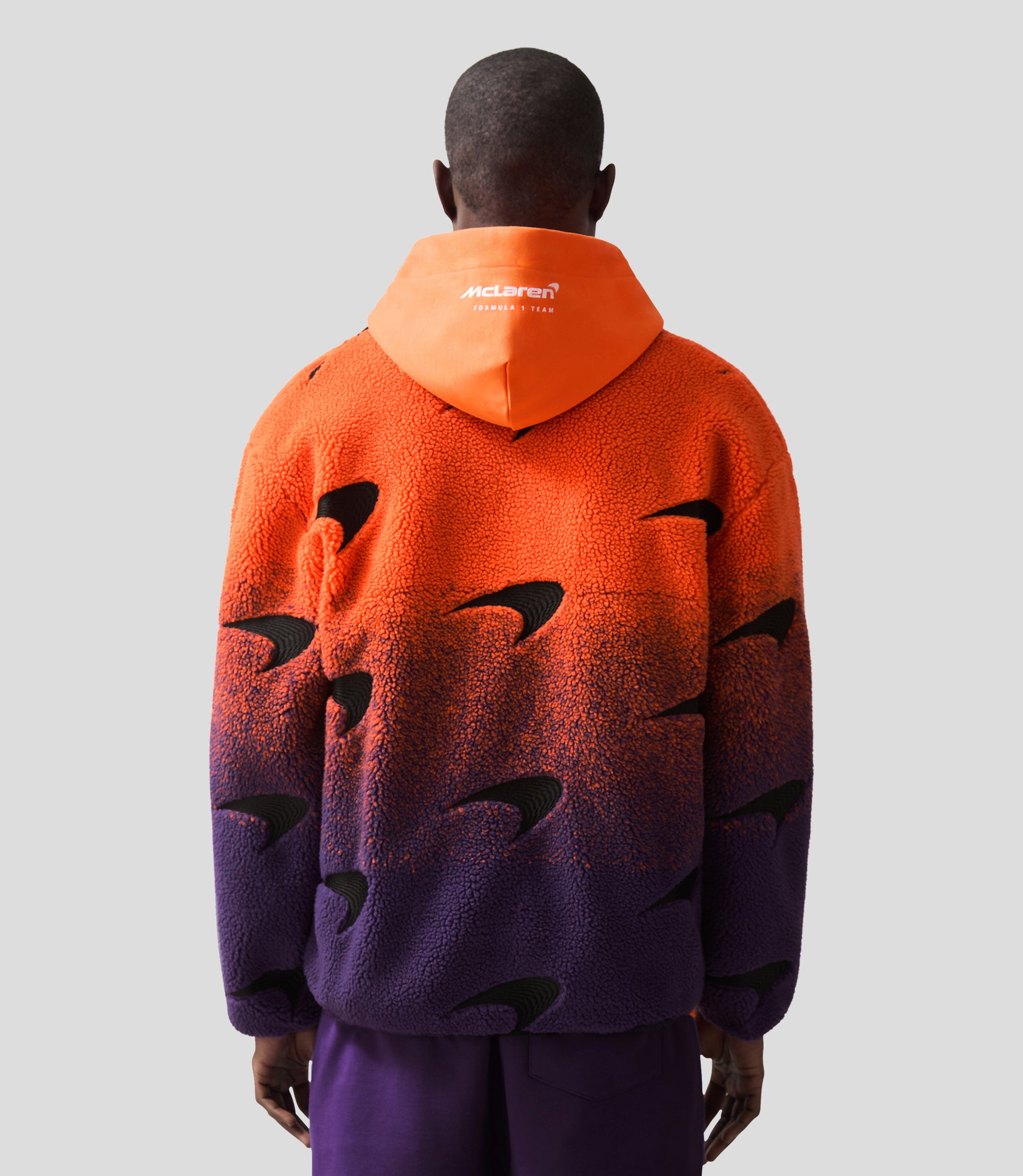 Reiss Unisex Ombré Fleece Jacket - Papaya/Purple