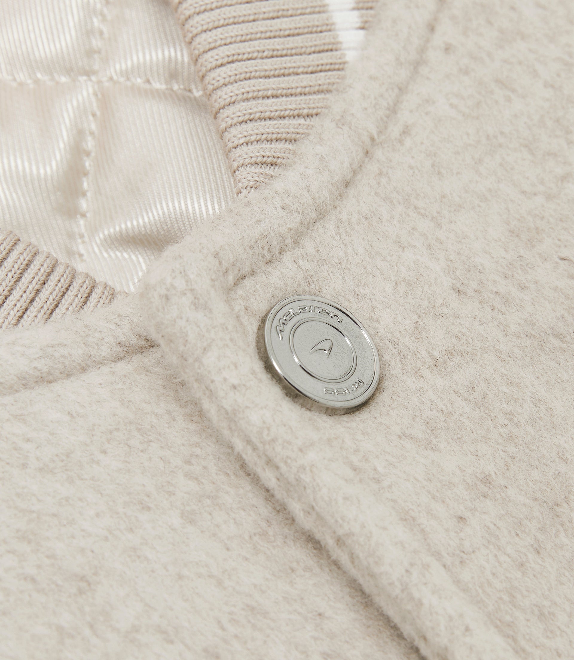 Reiss Mens Brushed Bomber Jacket - Oatmeal Melange