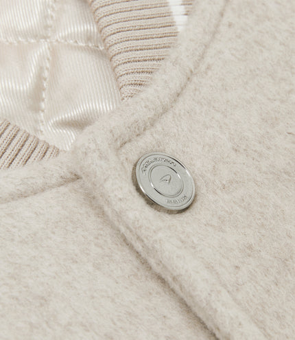Reiss Mens Brushed Bomber Jacket - Oatmeal Melange