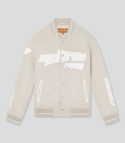 Reiss Mens Brushed Bomber Jacket - Oatmeal Melange