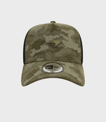 New Era x McLaren Cord Camo 9Forty® E-Frame Trucker Cap - Camo Green
