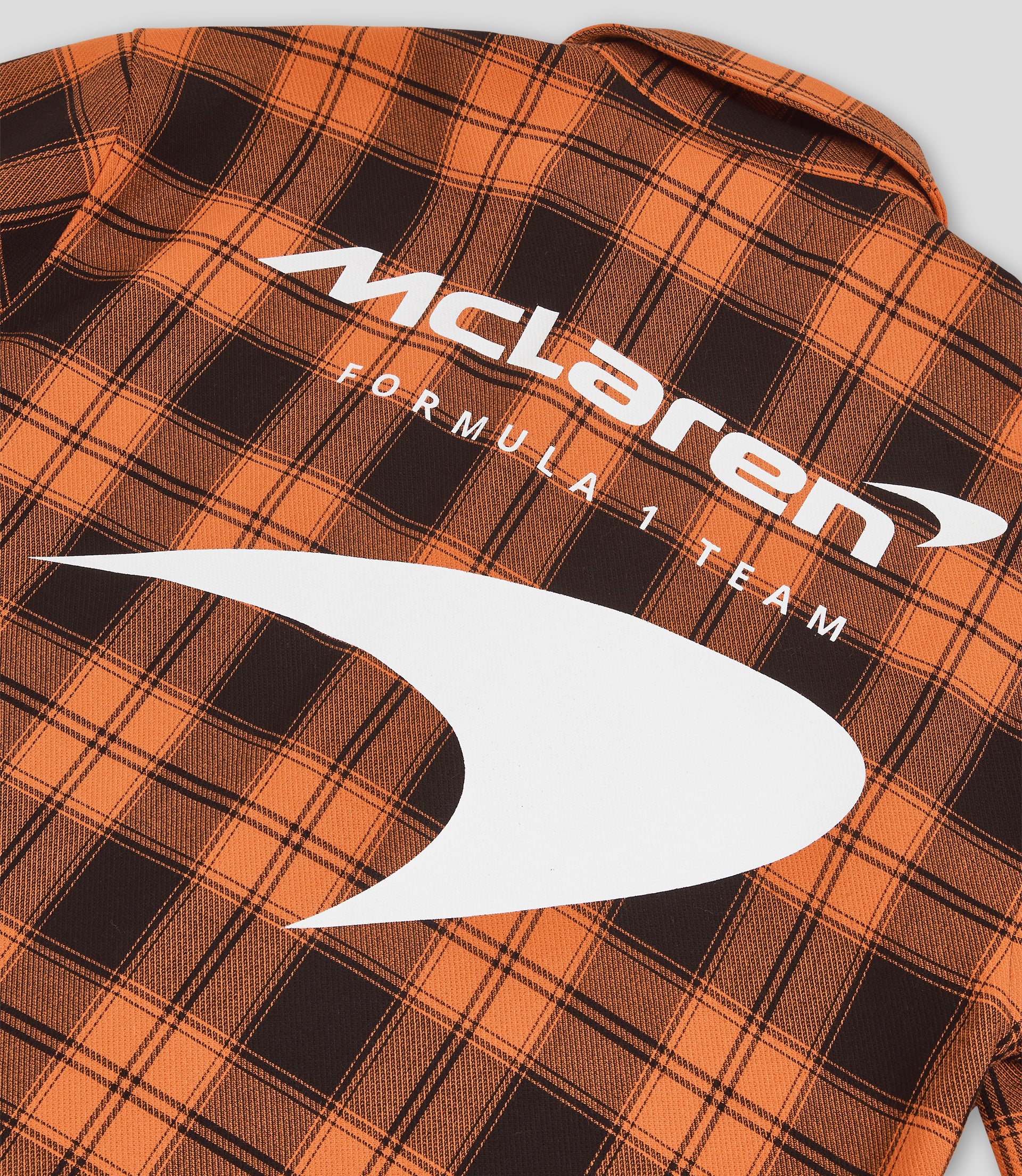 Reiss Check Logo Overshirt - Papaya/Black