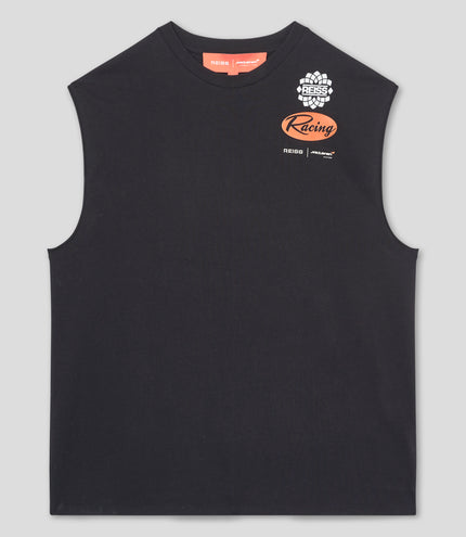 Reiss Mens Racer Printed Vest - Black