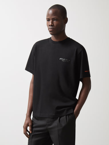 Reiss Unisex Nakata Oversize Logo T-Shirt - Black