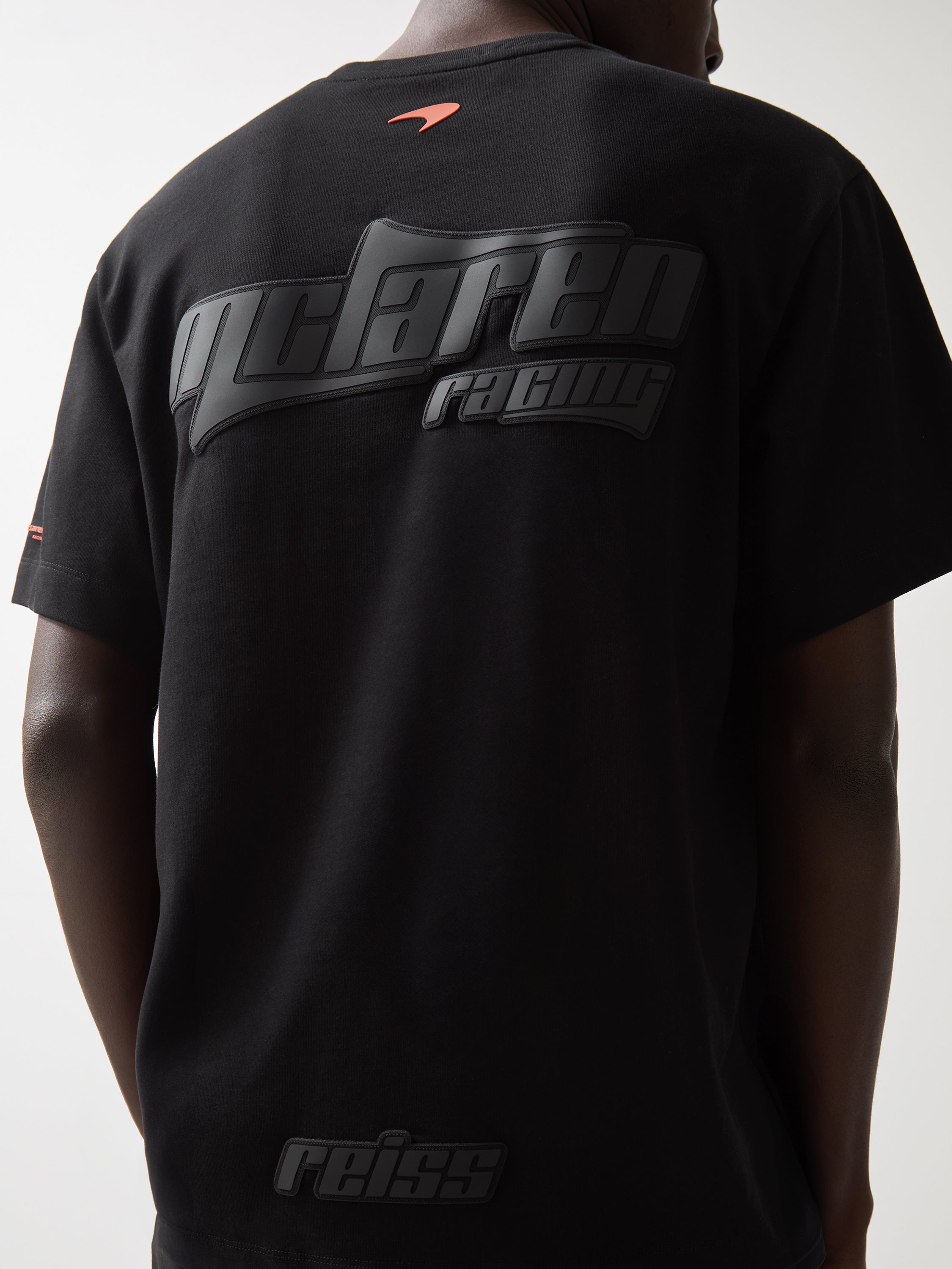 Reiss Unisex Nakata Oversize Logo T-Shirt - Black