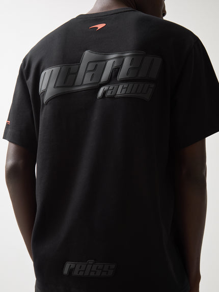 Reiss Unisex Nakata Oversize Logo T-Shirt - Black