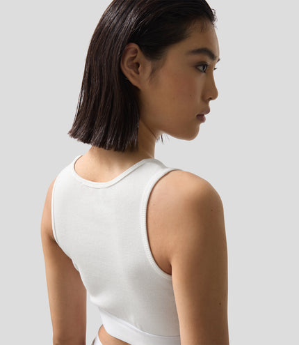 Reiss Womens Ribbed Cropped Vest