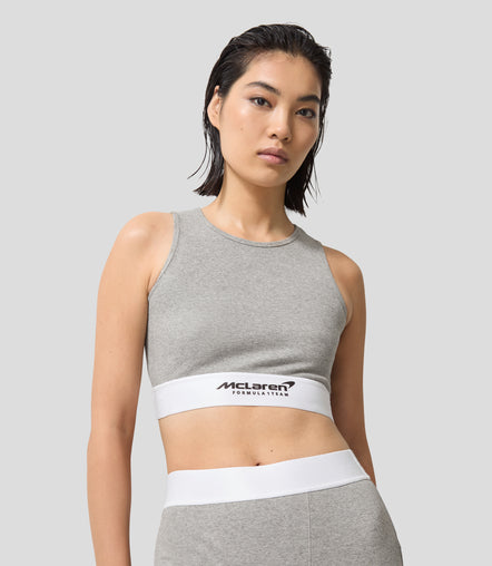 Reiss Womens Ribbed Cropped Vest - Grey Melange