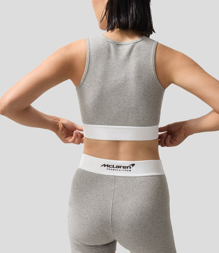 Reiss Womens Ribbed Cropped Vest - Grey Melange