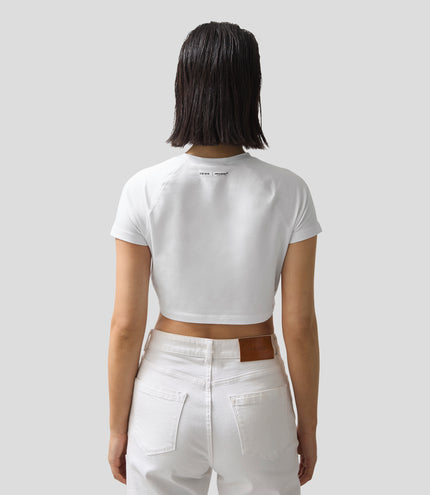 Reiss Cropped Logo T-Shirt - White