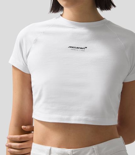 Reiss Cropped Logo T-Shirt - White