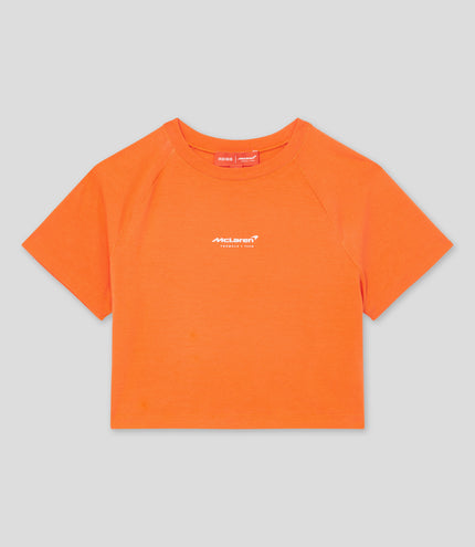 Reiss Cropped Logo T-Shirt - Papaya