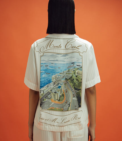 Womens Reiss Monte Carlo Women's Short Sleeve Cuban Collar Monte Carlo Printed Shirt