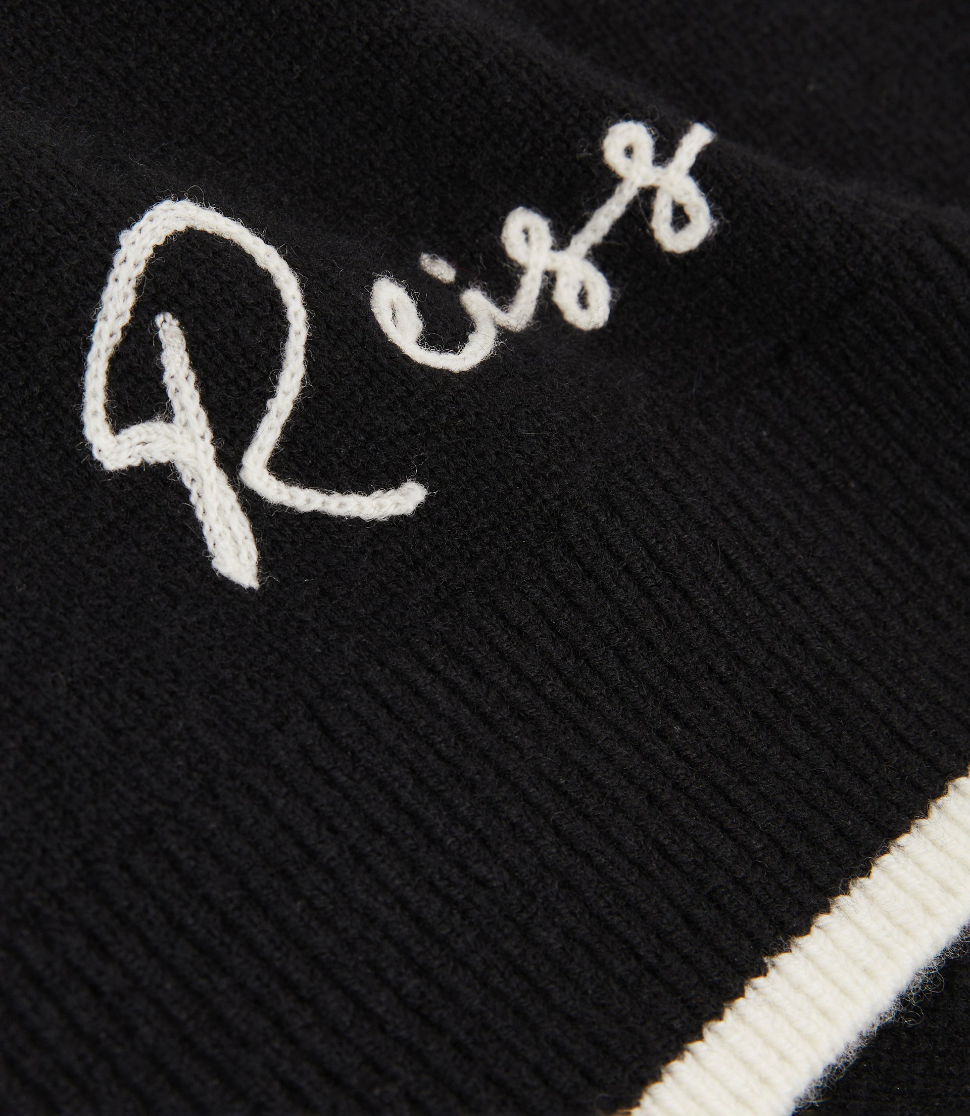 Reiss Cropped Jumper Wool-Cashmere - Black/White