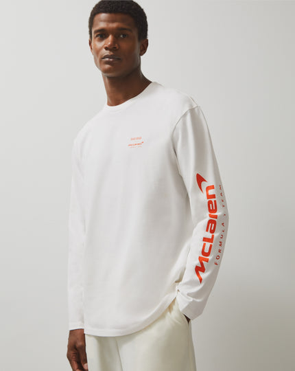 Reiss Unisex legacy Long Sleeve Ombré Tyre Printed T-Shirt - White