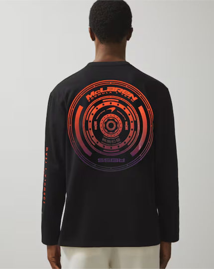 Reiss Unisex Long Sleeve Tyre Print T-Shirt - Black