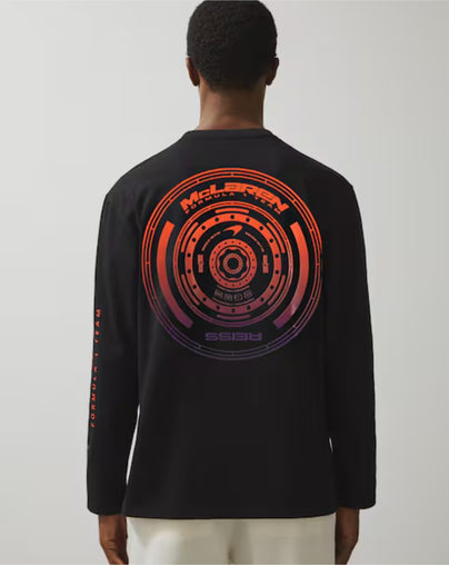 Reiss Unisex Long Sleeve Tyre Print T-Shirt - Black