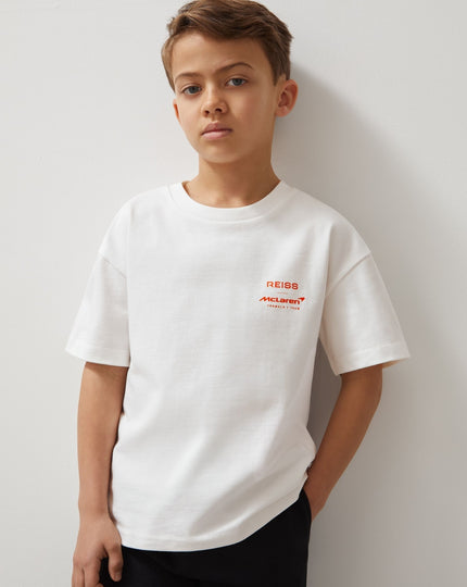 Reiss Juniors Tyre Oversized T-Shirt Unisex Fit - White