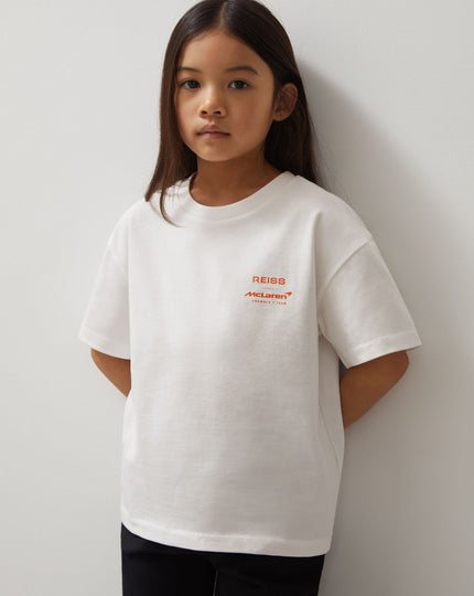 Reiss Juniors Tyre Oversized T-Shirt Unisex Fit - White