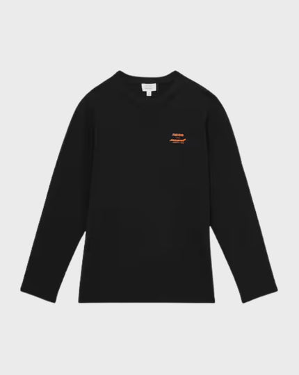 Reiss Unisex Long Sleeve Tyre Print T-Shirt - Black
