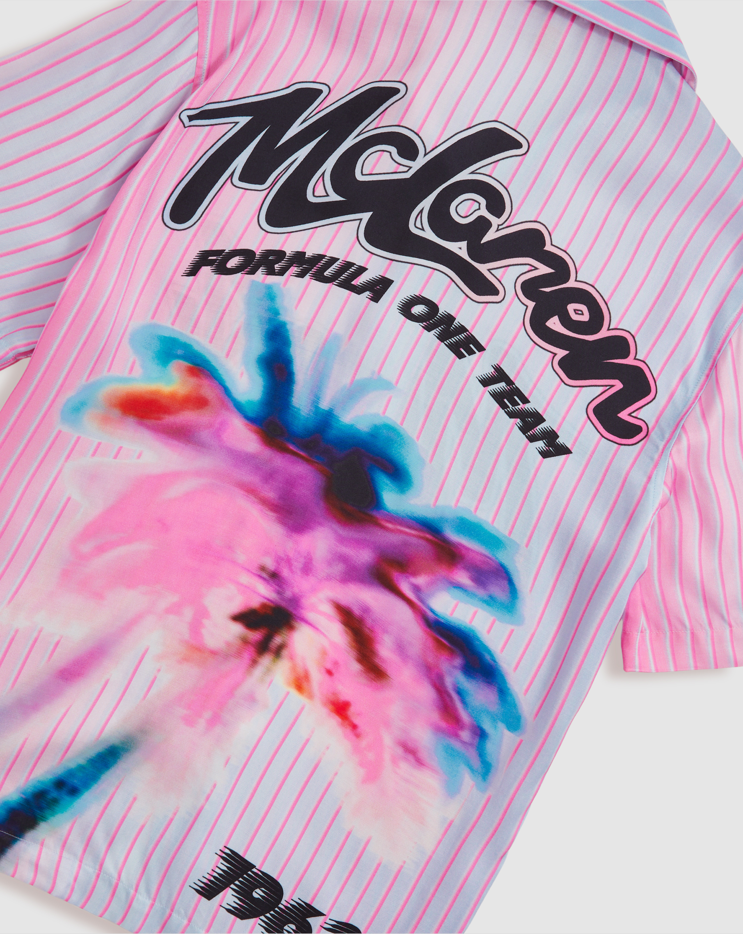 Reiss Mens Miami Palm Tree Cuban Shirt - Pink