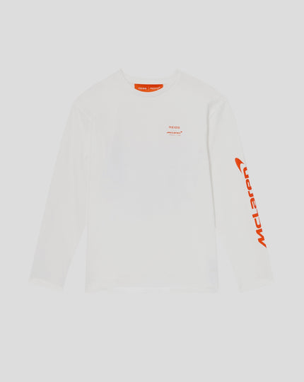Reiss Unisex legacy Long Sleeve Ombré Tyre Printed T-Shirt - White