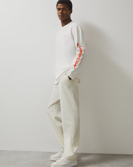 Reiss Unisex legacy Long Sleeve Ombré Tyre Printed T-Shirt - White