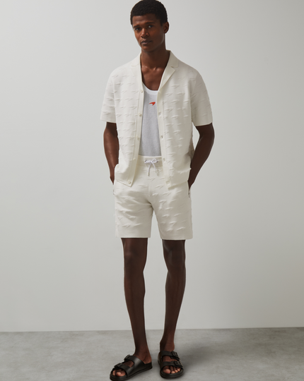 Reiss Mens Speedmark Knitted Shorts - White
