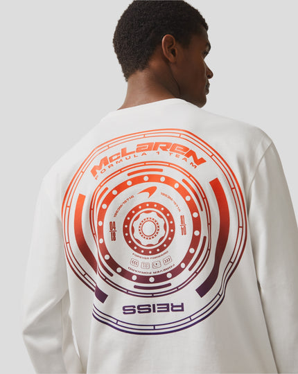 Reiss Unisex legacy Long Sleeve Ombré Tyre Printed T-Shirt - White