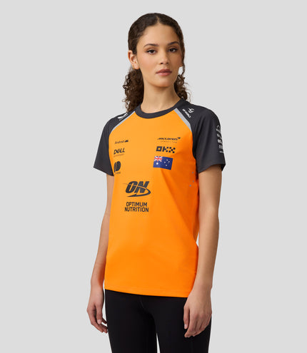 Womens McLaren F1 Team Oscar Piastri Set Up T-Shirt - Papaya
