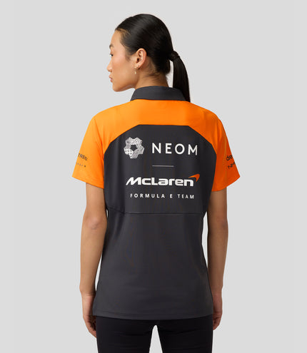 Official Womens NEOM McLaren Formula E Team Polo Shirt - Phantom/Papaya