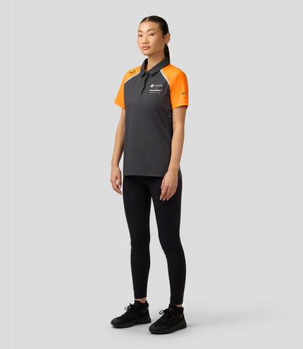 Official Womens NEOM McLaren Formula E Team Polo Shirt - Phantom/Papaya