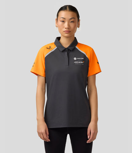 Official Womens NEOM McLaren Formula E Team Polo Shirt - Phantom/Papaya