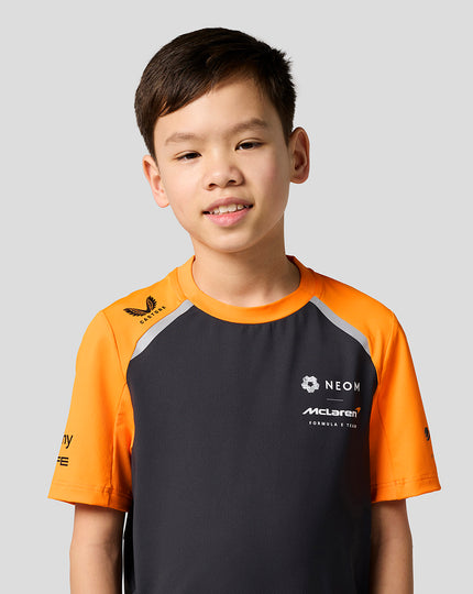 Official Junior McLaren Formula E Team Set Up T-Shirt - Phantom/Papaya