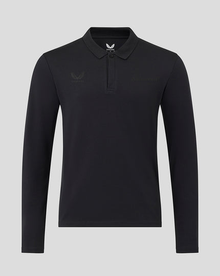 McLaren Unisex Black On Black Long Sleeve Polo Shirt